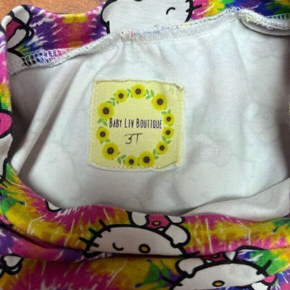 Baby Liv Boutique Kids Long Sleeve Hello Kitty Tie-Dye Top Size 3T - Picture 6 of 8